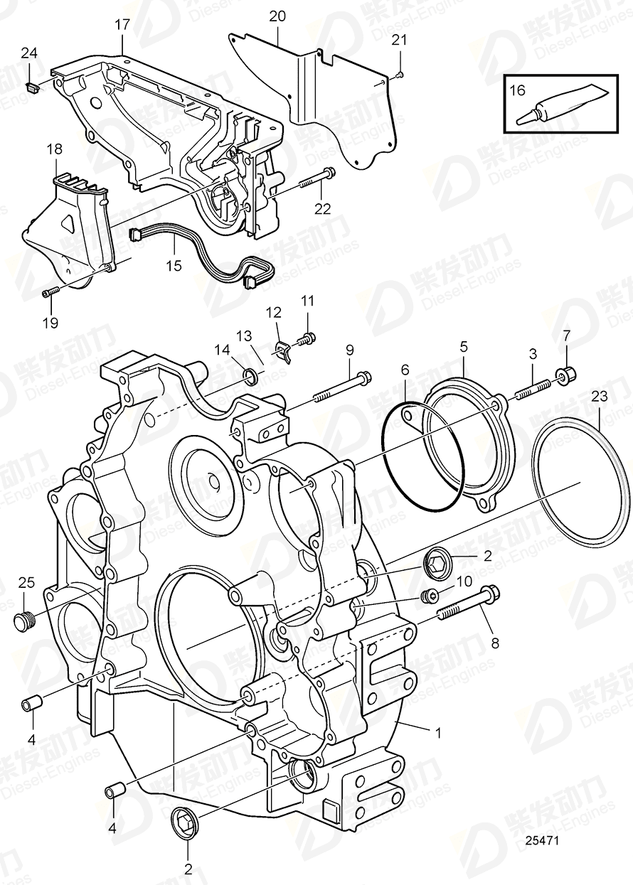 volvo penta Cover 3887047 Drawing volvo penta Cover 3887047 Drawing